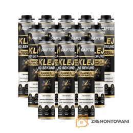 Piano-klej do styropianu RAPTOR 60 SEKUND 750 ml ZESTAW 12szt