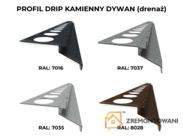 Profil okapowy DRIP drenaż - prosty 2,5mb
