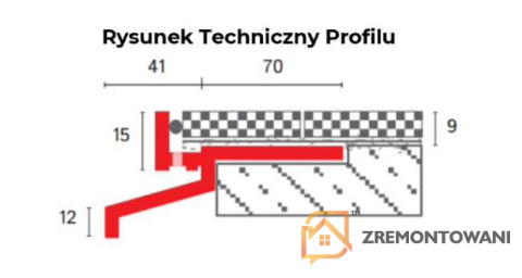 Profil okapowy DRIP prosty rysunek techniczny Profil okapowy DRIP prosty rysunek techniczny