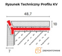 Profil schodowy KV - rysunek techniczny