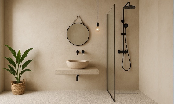 Żywica zamiast płytek w łazience