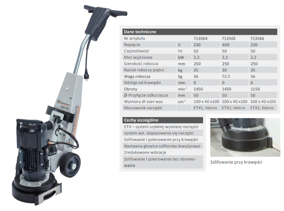 DSM 250 szlifierka wynajem Gdynia