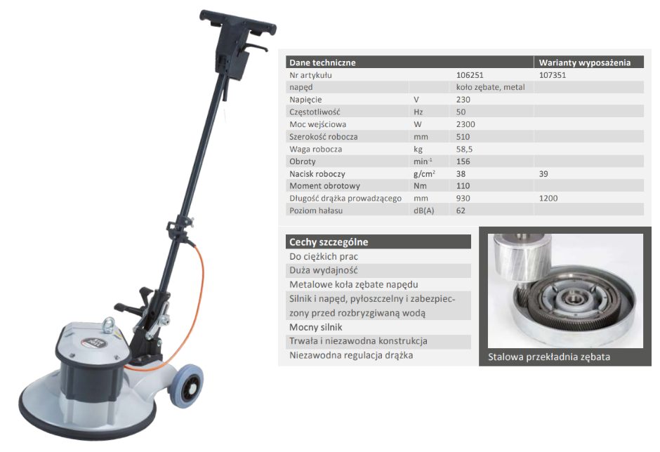 STR 701L maszyna do renowacji posadzek wynajem Gdynia